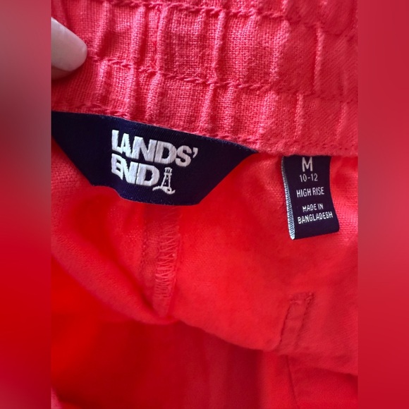 Lands and Hot Pink 2-Piece Shorts M 10-12 Set long sleeve shirt L(14-16) Linen - Picture 9 of 16